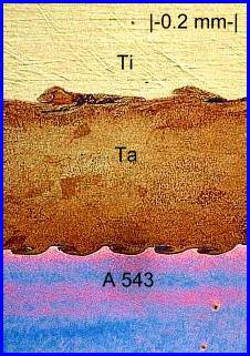 Explosive weld thermal etch micrograph
